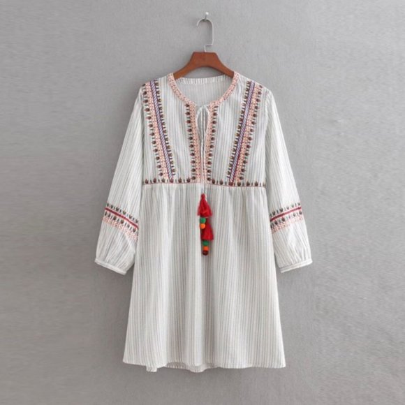 Zara Dresses & Skirts - ZARA TRF Collection White Boho Smock Dress NWOT